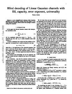 Blind decoding of Linear Gaussian channels with ISI, capacity ... - arXiv