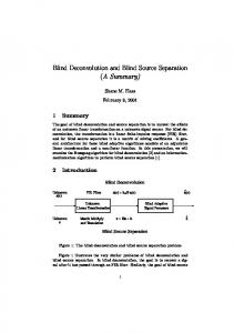 Blind Deconvolution and Blind Source Separation (A Summary) - MIT