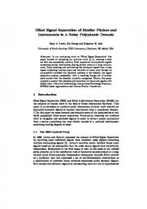 Blind Signal Separation of Similar Pitches and Instruments ... - CiteSeerX