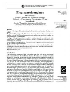 Blog search engines - CiteSeerX