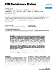 BMC Evolutionary Biology - BioMedSearch