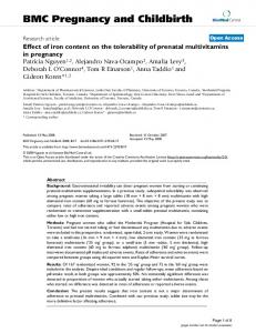 BMC Pregnancy and Childbirth - BioMedSearch