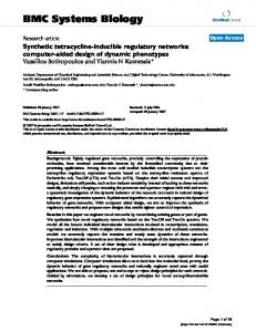 BMC Systems Biology - CiteSeerX