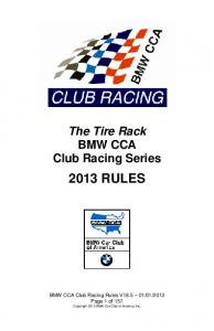 BMW CCA Club Racing 2010 Rules