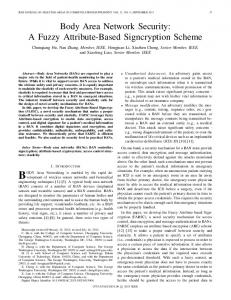 Body Area Network Security: A Fuzzy Attribute ... - Semantic Scholar