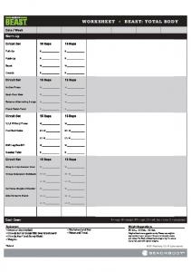 Body Beast Workout Sheets