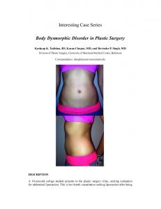 Body Dysmorphic Disorder in Plastic Surgery