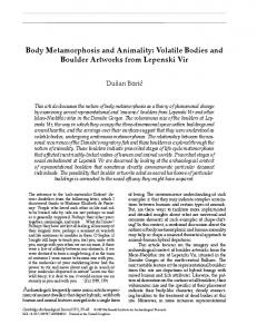 Body Metamorphosis and Animality