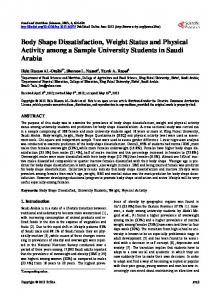 Body Shape Dissatisfaction, Weight Status and Physical Activity ...