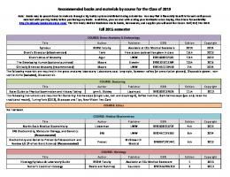 Book List and Course Materials