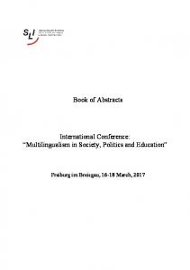 Book of Abstracts International Conference