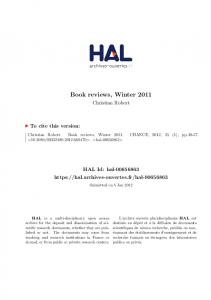 Book reviews, Winter 2011 - Hal