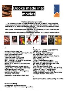 Books Made into Movies 2012