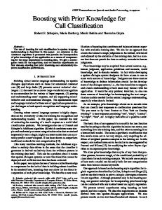 Boosting with Prior Knowledge for Call Classification - Semantic Scholar