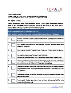 Borang Permohonan Dana Mudahcara ( Facilitation Fund )