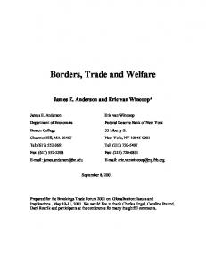 Borders, Trade and Welfare