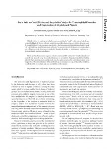 Boric acid as cost-effective and recyclable catalyst for trimethylsilyl