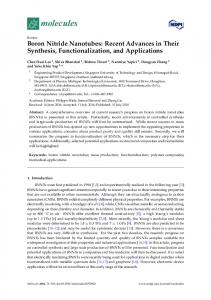 Boron Nitride Nanotubes - MDPI.com