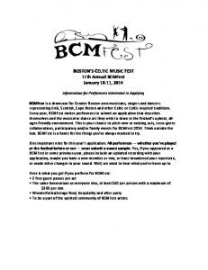 BOSTON'S CELTIC MUSIC FEST 11th Annual BCMFest ... - Passim