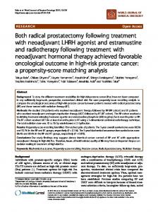 Both radical prostatectomy following treatment with neoadjuvant ...