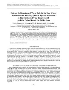 Bottom Sediments and Their Role in Surface Water Pollution with ...