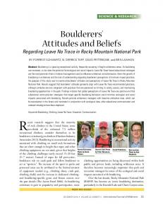 Boulderers' Attitudes and Beliefs