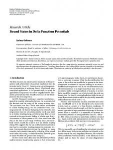 Bound States in Delta Function Potentials