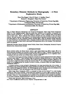 Boundary Element Methods in Elastography - CiteSeerX