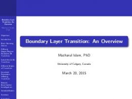 Boundary Layer Transition: An Overview