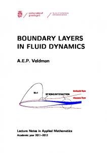 BOUNDARY LAYERS IN FLUID DYNAMICS