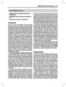 Boundary Layers - Ocean Mixed Layer