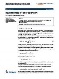 Boundedness of Faber operators - Core