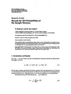 Bounds for Tail Probabilities of the Sample Variance - EMIS