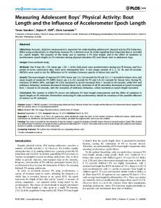 Bout Length and the Influence of Accelerometer