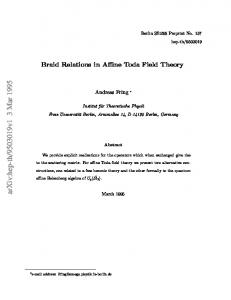 Braid Relations in Affine Toda Field Theory