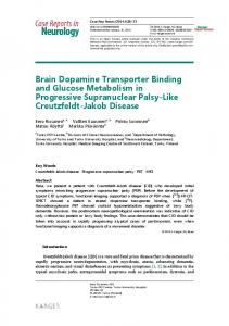 Brain Dopamine Transporter Binding and Glucose ...