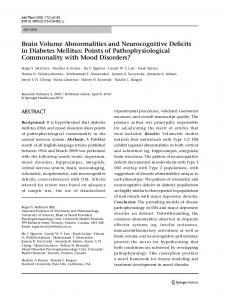 Brain Volume Abnormalities and Neurocognitive Deficits ... - CiteSeerX