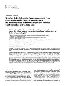 Branched Polyethylenimine-Superparamagnetic Iron Oxide ...