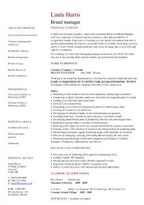 brand manager CV template sample