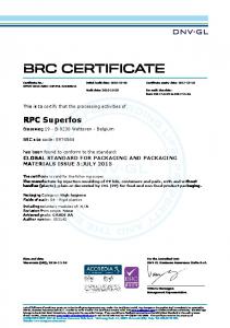 BRC/IOPC - RPC Superfos