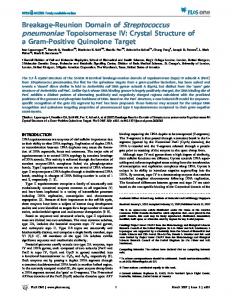 Breakage-Reunion Domain of Streptococcus pneumoniae ... - CiteSeerX