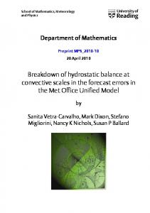 Breakdown of hydrostatic balance at convective scales in the ...