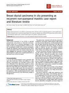 Breast ductal carcinoma in situ presenting as recurrent ... - Springer Link