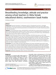 Breastfeeding knowledge, attitude and practice among school ...