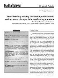 Breastfeeding training for health professionals and resultant changes