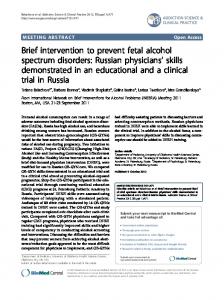 Brief intervention to prevent fetal alcohol spectrum ... - Springer Link