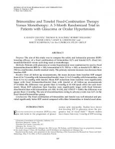 Brimonidine and Timolol Fixed-Combination Therapy Versus ...