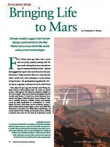 Bringing Life to Mars