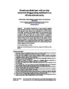 Broad area diode laser with on-chip transverse ... - OSA Publishing