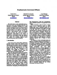 Broadband and e-Government Diffusion - Semantic Scholar